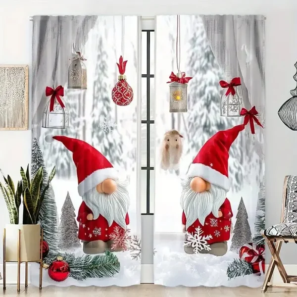 lot de 2 rideaux imprimés Noël