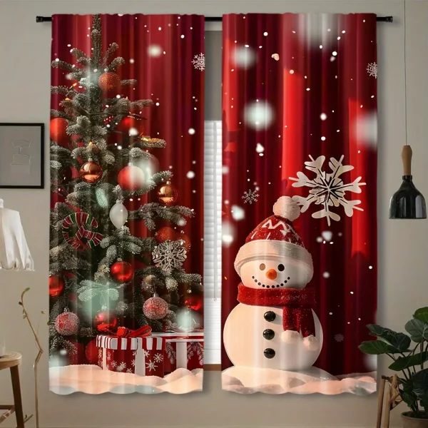 rideaux festifs bonhomme de neige