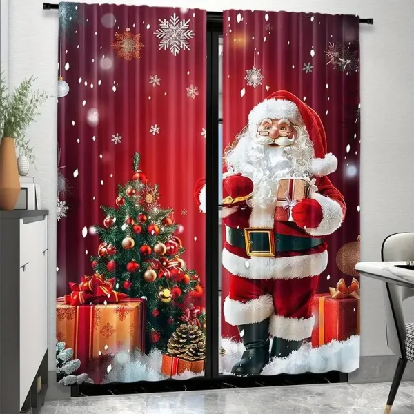 Lot de 2 rideaux Père Noël